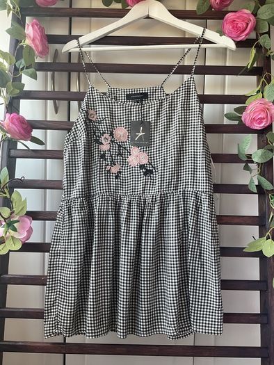 top Bnwt size 12 black & white gingham top primark