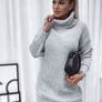 A striped sweater dress with a turtleneck Image 5