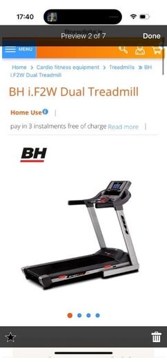 BH f2w dual treadmill - folding - in close to new condition
