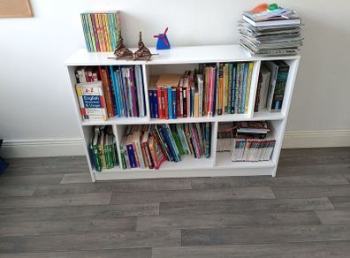 White bookcase shelving unit 120 x 80 x 30 cm