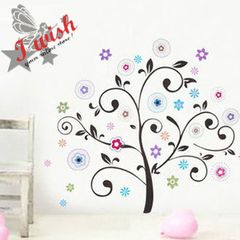 Nice Flower Tree & Vine Wall Sticker Art for Rooms