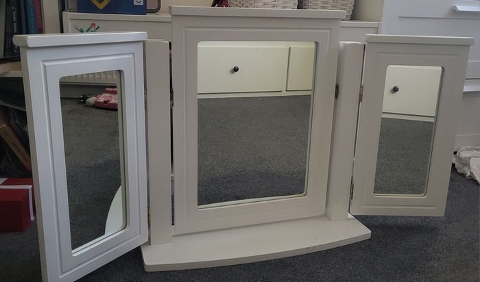 White Triple Mirror