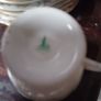 Vintage Yong Sheng  Green Flower Porcelain  Cups And Saucers Image 2