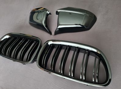 BMW 5 Series F10 F11 Pre-Lci Kidney Grilles & Mirror Covers Set Brand New