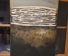 Large textured abstract painting