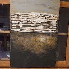 Large textured abstract painting