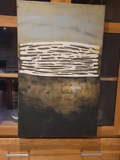 Large textured abstract painting