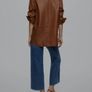 Mango Brown Leather Shirt size M Image 3