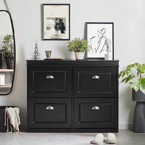 Shoe Storage Cabinet Elegant style White or Black