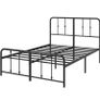 Double Bed Frame with Headboard - 4ft6 (135 x 190 cm) - 14'' Height - Metal Bed Base with Footboard - Steel Slat Support - Easy Assembly - Black Image 8