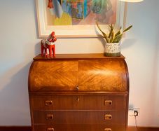 Swedish Egon Ostergaard Roll top teak bureau mid Century
