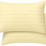Premium Quality Fabric Pillowcase Pair - Soft Breathable Material with Silky Smooth Finish, Elegant Stripe Design, Standard Size 50cm x 75cm, Machine Washable, Fade Resistant, 5 Beautiful Options Image 3