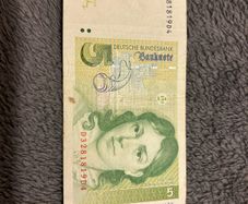 Vintage 5 Deutsche Mark Banknote (DM)  4th Series  Bettina von Arnim