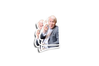 Michael Lowry giving two fingers Glossy Stickers 2-Pack