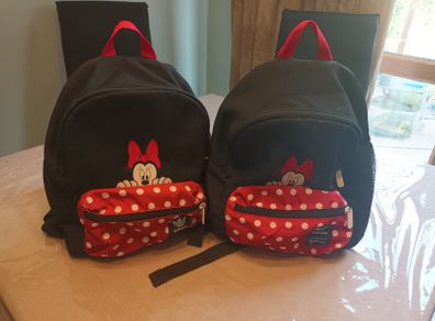 2 toddlers Adidas Minnie backpack