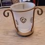 Pair of Frosted Glass Candle Holders Image 6
