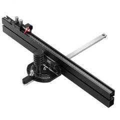 Precision Miter Gauge, Standard Slot 19 x 9.5 mm, Aluminum Alloy Table Saw Miter Gauge with 61 cm Grating 15 Angle Stops Adjustable Spring