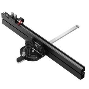 Precision Miter Gauge, Standard Slot 19 x 9.5 mm, Aluminum Alloy Table Saw Miter Gauge with 61 cm Grating 15 Angle Stops Adjustable Spring