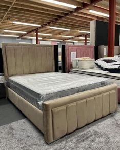 Double & King Size Bed Frame With Mattress Opt