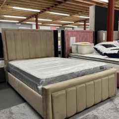Double & King Size Bed Frame With Mattress Opt