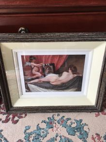 Wooden frame print , glass