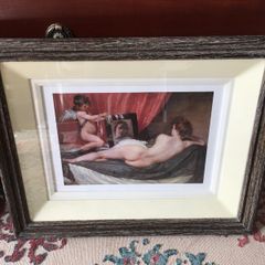 Wooden frame print , glass