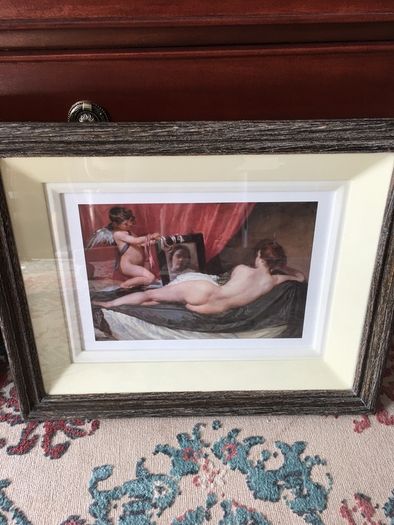 Wooden frame print , glass