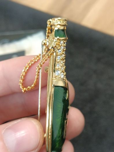 Vintage RJ Graziano Grand Night Popping Champagne Bottle Brooch