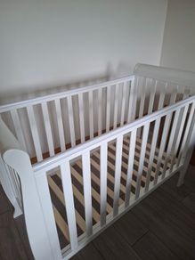 White Sleigh Cot