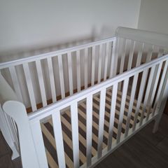 White Sleigh Cot