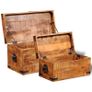 Storage Chest Set 2 Pieces Rough Mango Wood Image 6