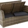 Poly-rattan Garden / Balcony / Patio Set for 4 People with Stool, Storage Compartment Under Sofa Seat, Table with Shelf, 800719 incl. Cushions Image 4