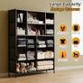 Dresser for Bedroom with 10 Fabric Drawers, Tall Chest of Dreawers, Storage Organizer Closet, Wooden Top, Metal Frame, Mesh Door, Rustic Brown Image 5