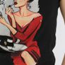 Black T-shirt with a Lady in red size 12 Image 2
