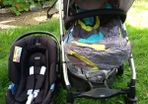 Mamas and Papas Pushchair, Car Seat,  2 rain covers