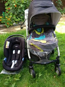 Mamas and Papas Pushchair, Car Seat,  2 rain covers