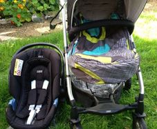 Mamas and Papas Pushchair, Car Seat,  2 rain covers