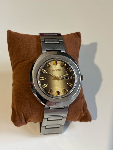1970s Vintage Mechanical Automatic Day Date Citizen Tiger Eye Watch