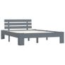 Bed Frame Grey Solid Pine Wood 140x200 cm Image 3