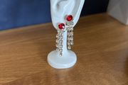 Earrings Red/Clear Crystal