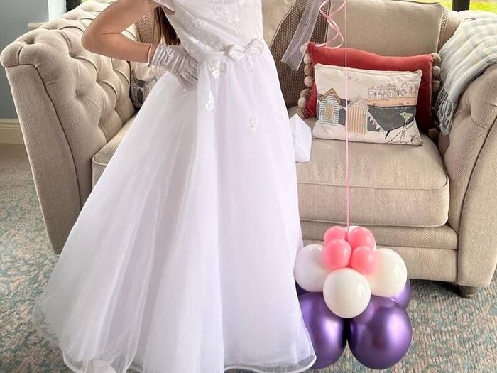 Communion Dress & Accessories and shoes ages 9 poinsettia