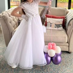 Communion Dress & Accessories and shoes ages 9 poinsettia