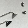 Prada Triangle Sterling Silver Chain Drop Earrings Image 6