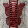 Translucent Speckled Red Long Butterfly Claw Clip Image 2