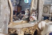 Antique style Louis XVI console table and mirror