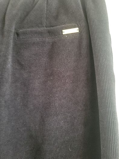 black wide leg light corduroy trousers