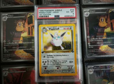 Wigglytuff ! Holo Rare ! FIRST EDITION ! from Jungle Set ! PSA 6 EX-MT ! 1999 ! Vintage Pokemon Card !