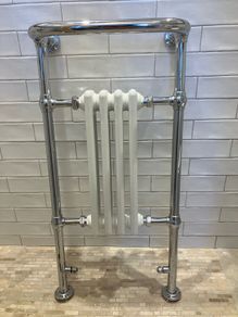 Stunning chrome and enamel towel radiator