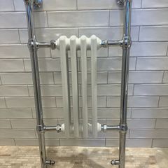 Stunning chrome and enamel towel radiator