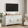 Kitchen Cabinet, Sideboard with Drawers, Storage Cabinet with Doors, Adjustable Shelf, Country House Style, for Living Room, Kitchen, Dining Room, 40 x 140 x 80 cm, Vintage White/Honey Brown Image 2